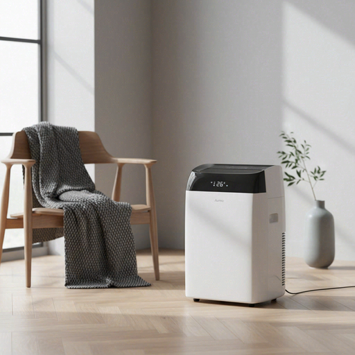 Daitsu APD 12FCX Mobile Air Conditioner 12000 BTU with Wi-Fi, Cooling & Heating Function with Heat Pump, 4-in-1 Air Conditioner, Dehumidifier, Heating, Fan with Timer, Sleep Mode