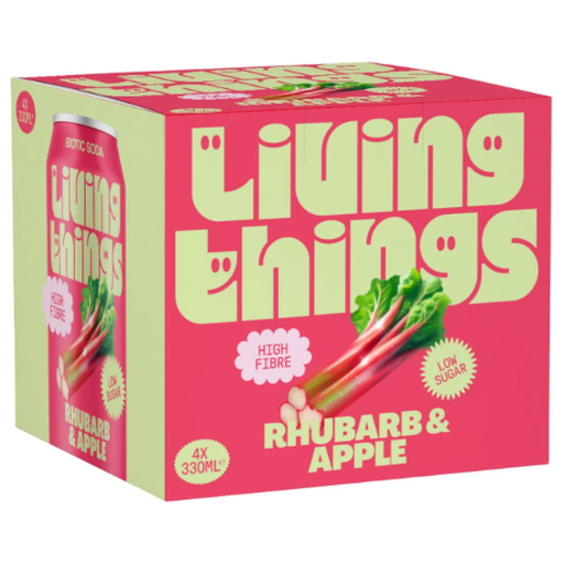 Living Things Rhubarb & Apple Soda 4x330ml