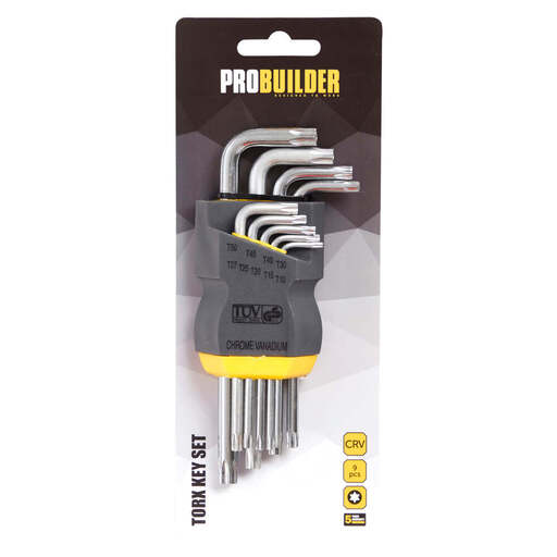 PROBUILDER TORX KEY SET 9PCS Black,Silver,Yellow