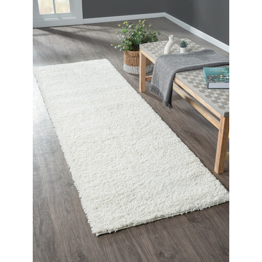 My Flair 'My Shaggy' Rectangular Rug Cream 250 x 80 cm
