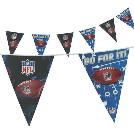 NFL Cheer Triangle Garland, 10 Pennants, 5 metres, Football Party Decor