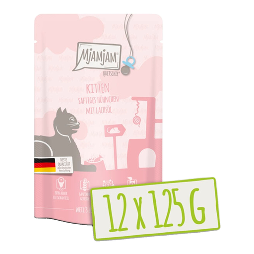 MjAMjAM - Quetschie - Kitten - Succulent chicken with wild salmon 125g*12
