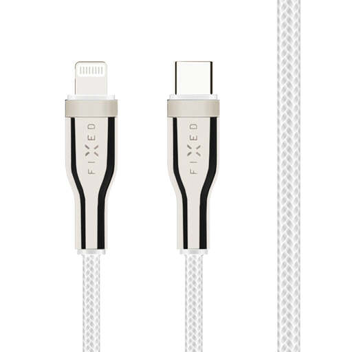 FIXED Braided USB-C to Lightning Cable, 1.2 m, White
