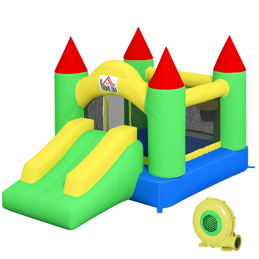 342-003 HOMCOM Kids Bouncy Castle Inflatable Bouncer Bounce House and Slide Inflatable Jumper with Blower