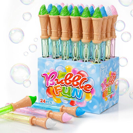24 Pcs Extra Large Ice Cream Bubble Wands Kids Toys