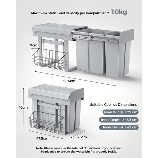Lovewind Tandem Waste Bin (10 L + 20 L)