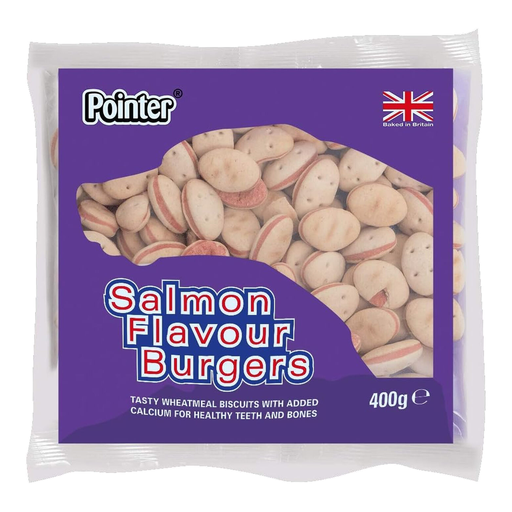 Pointer Baked Salmon Flavour Wheatmeal Burgers Dog Treats