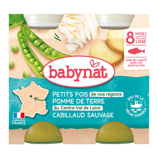 Babybio Jar with Peas, Potatoes & Cod