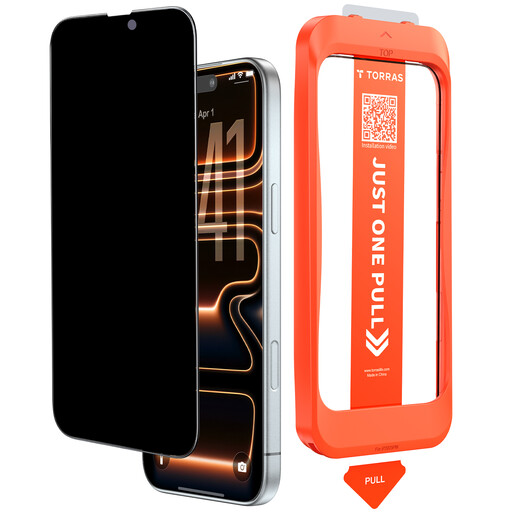 TORRAS Install Master Privacy Screen Protector iPhone 17 Pro Max