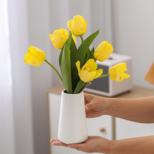 Minimalist Frosted Ceramic Vase in White