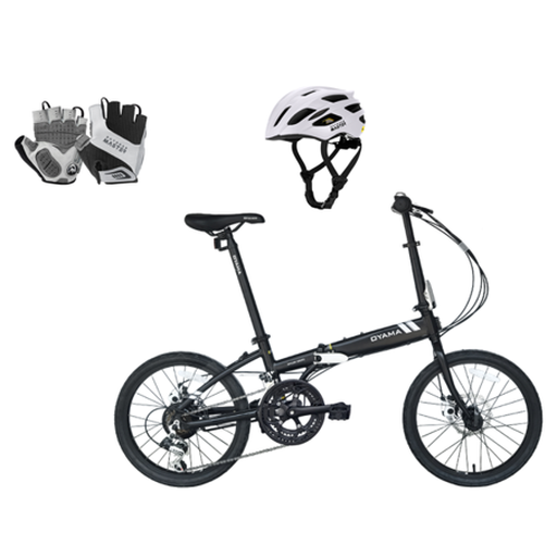 Ensemble vélo pliant OYAMA Skyline 500 avec casque et gants