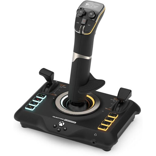 Flight Simulator Control Room Flight sticks for instrument practice on a small desk