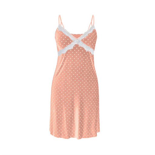 IZURIA Trägerkleid mit Polka-Dots und Spitze in Rosa