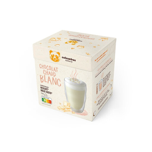 Box of 12 COLUMBUS White Chocolate Filter Coffee Capsules