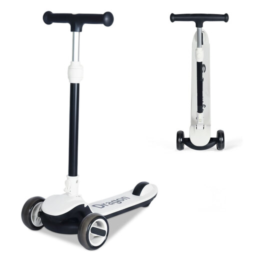 Neuleb YFQ Balancing Kick Scooter with Light Up Wheels, Extra Wide Deck, 3 Wheel Platform, Foot Activated Brake, 30Kg Limit, Kids & Toddlers Girls or Boys, for Ages 3 and Up, Black
