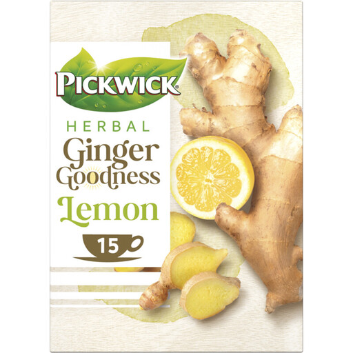 Pickwick Ginger Goodness Lemon Herbal Tea - 15 pcs