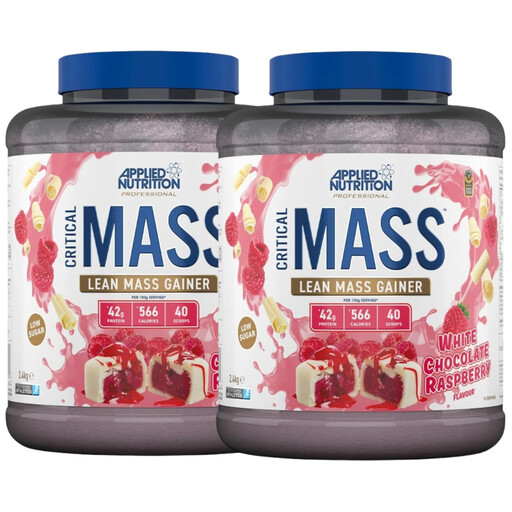 Applied Nutrition Critical Mass Professional Weight Gain Support White Chocolate Raspberry Powder Flavour - 2.4kg (2 Packs)
