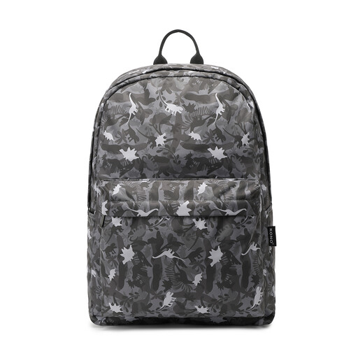 KONO Dinosaur Print Backpack, 15.3 Inch Lightweight Casual Student Rucksack Black
