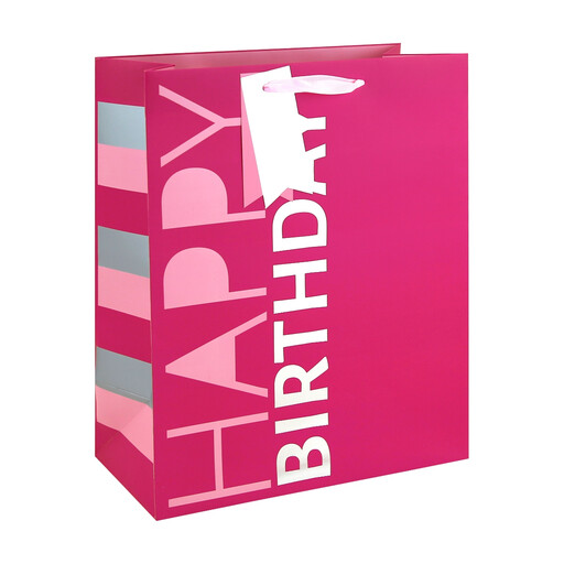 Pink Happy Birthday Gift Bag Large