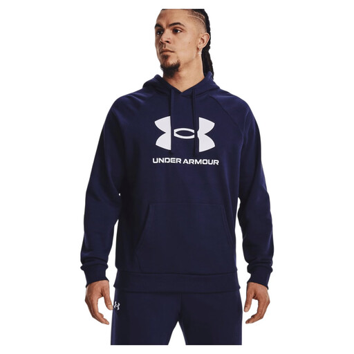 Under Armour Men’s Ua Rival Fleece Logo Hd Midnight Navy White Rival Collection XL