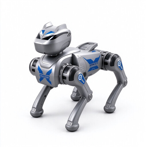 Interactive robot dog with gesture and voice control, Silver Blue