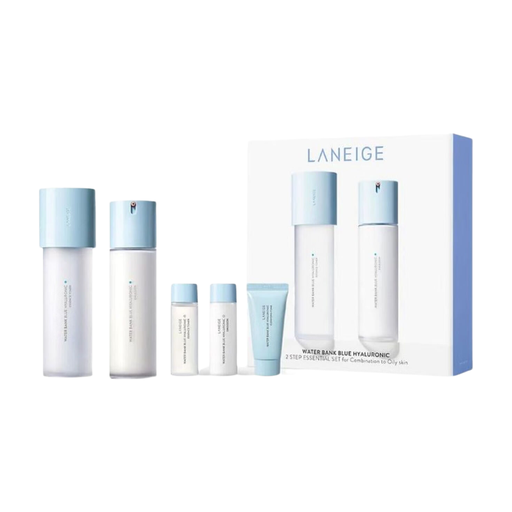 LANEIGE Water Bank Blue Hyaluronic 2-Step Essential Set (For Normal to Dry Skin) – 5pcs