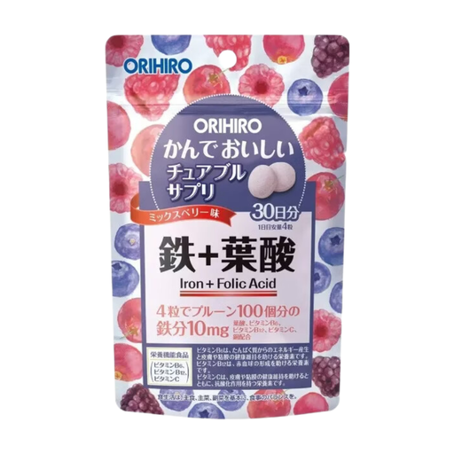 ORIHIRO 铁+叶酸咀嚼型补充剂 60克