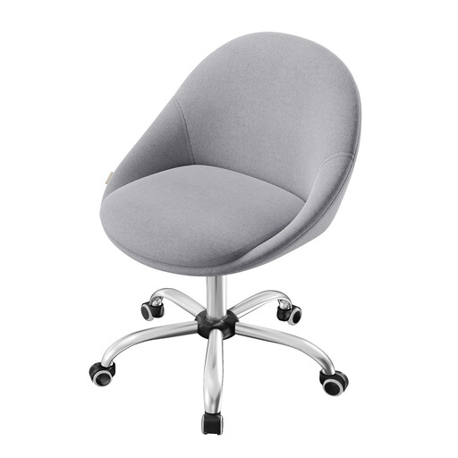 Ochama Office Chair Makeup Chair Cotton Linen Blend, Desk Chair Foam Padding Height Adjustable Study Bedroom, Grey
