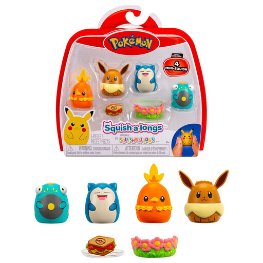 Squishalongs Pokémon Mini Soft Figures 4 Pack