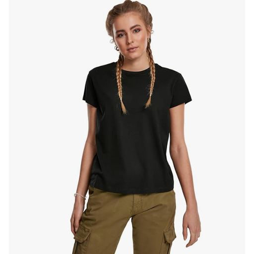 Urban Classics Ladies Basic Box Tee in Black