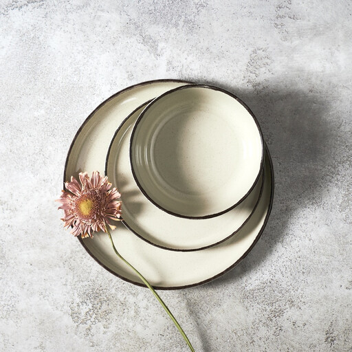DINNER SERVICE 12PCS GRES DU TEMPS BEIGE M2