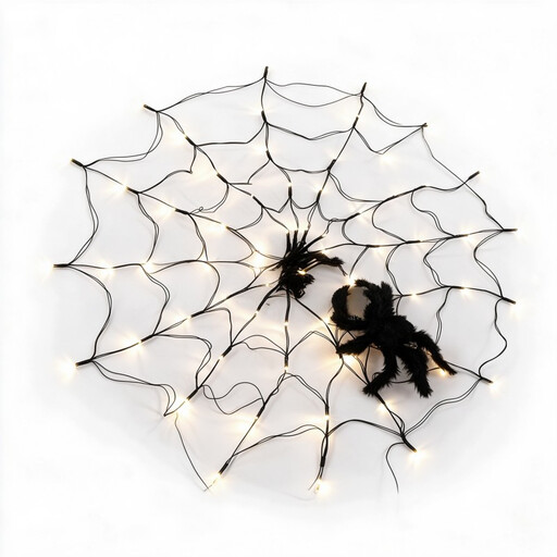 Halloween Spiderweb Decoration with Lights