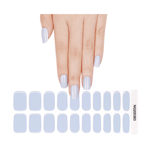 MEOMAGIC Gel Nail Art Press-On Stickers silver glitter
