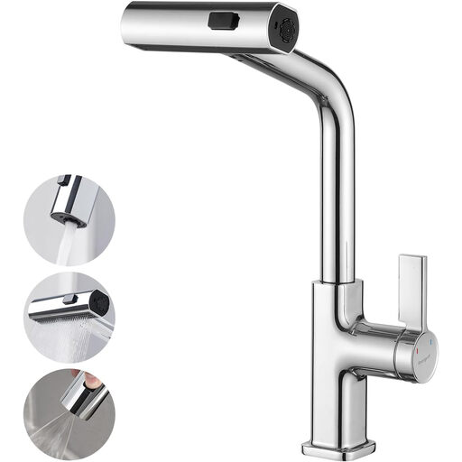Ibergrif Kitchen Sink Taps Mixer with Pull Out Spray