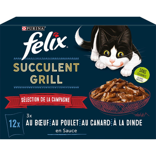 FELIX 多汁烤肉酱汁猫湿粮——12 × 85 g