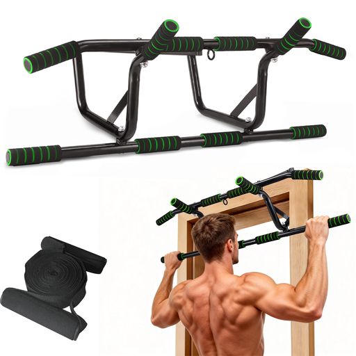 Worldgeil Multifunctional Over-door Pull-up Bar Drill-free in red
