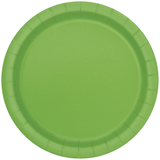 Unique Party 9Inch Lime Green Round Dinner Plates, Pack of 8