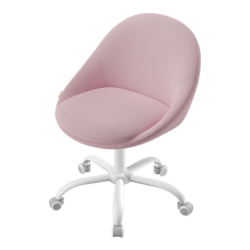 Ochama Office Chair Makeup Chair Cotton Linen Blend, Desk Chair Foam Padding Height Adjustable Study Bedroom, Pink
