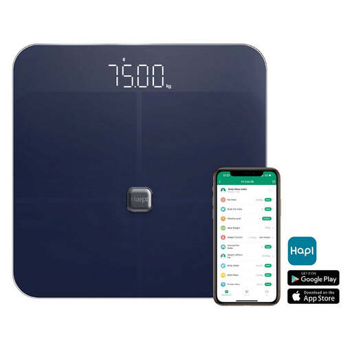 Haepi Lisa - Bluetooth Smart Scale - 15 Body Data Analysis (BMI, Fat, Bone, Muscle, Water) via App - Batteries Included - 15-Year Warranty