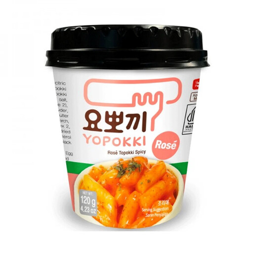 YOUNGPOONG Yopokki Rose Spicy Tteokbokki Cup HALAL 120g
