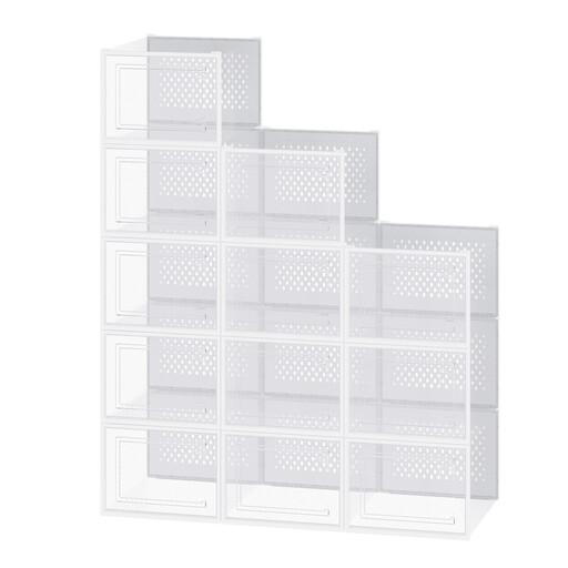 Set of 12 Ochama storage boxes for sneakers, white colour