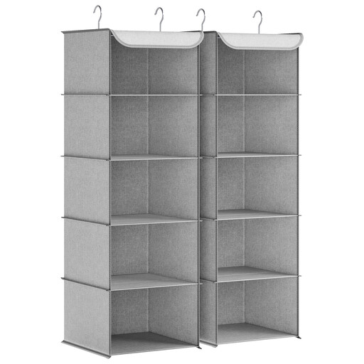 Ochama Set of 2 Foldable Closet Hanging Shelves