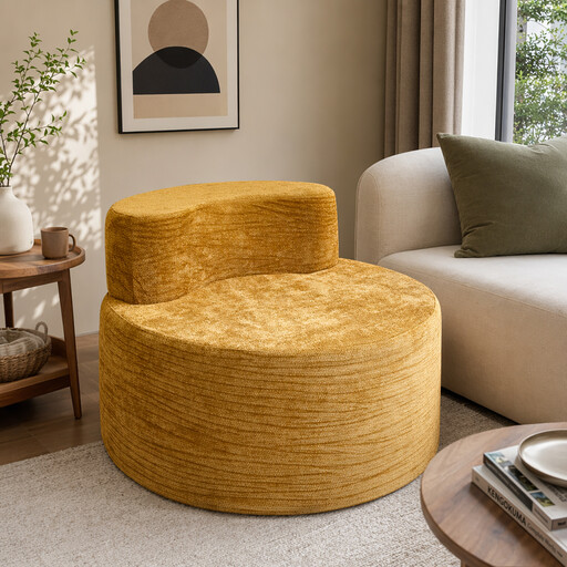 Collapsible Sofa, No Assembly Required, Ultrasoft High-Density Foam Couch, Suitable for Living Room - Frameless Couch, Yellow