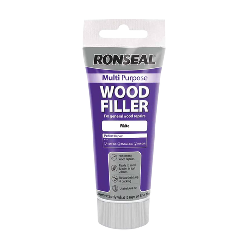 Ronseal Multi Purpose Wood Filler Interior & Exterior Tube - White – 100g