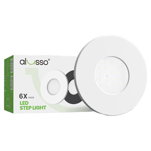 Set of 6 LED Stair Lighting, 230V, Dimmable, 3CCT, Round, White