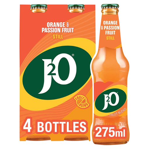 J2O Orange & Passion Fruit Blend 4 × 275ml pack