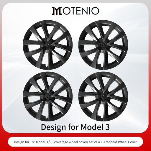 MOTENIO Tesla Model 3 18-inch Arachnid-style wheel covers