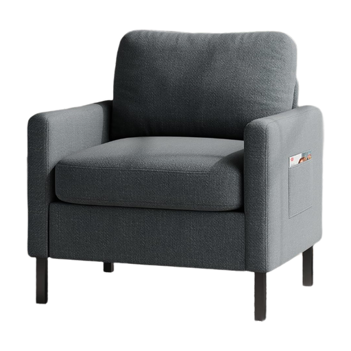 GRAVFORCE Wing Chair, Compact, with Dark Grey Fabric Upholstery