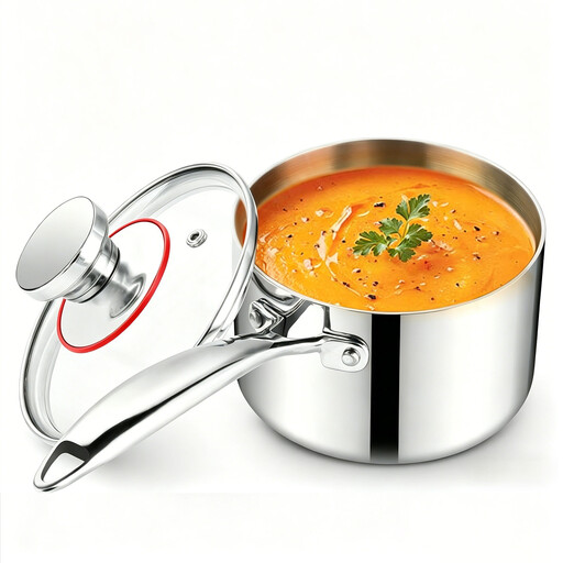 Joyfair Stainless Steel Saucepan with Lid, 3-Liter