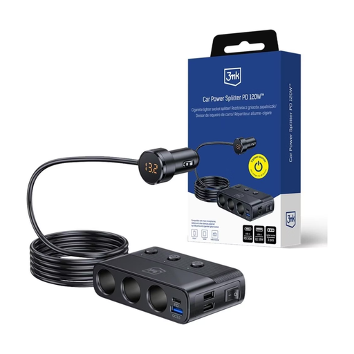 3mk Car Power Splitter PD 120W